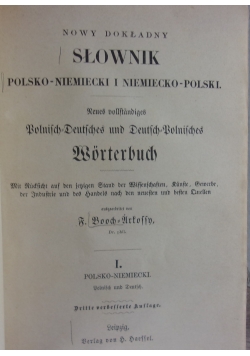 Słownik Polsko -Niemiecki i Niemiecko-Polski ,1872r.