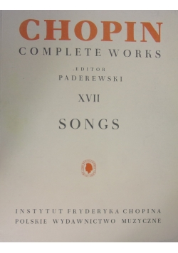 Chopin complete works VII Songs, 1949r.