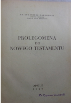 Prolegomena do Nowego Testamentu, 1949 r.