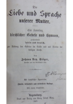 Liebe und Sprache unserer Mutter, 1867 r.