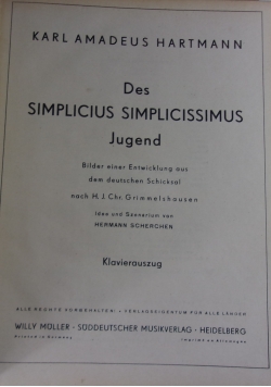 Des Simplicius Simplicissimus Jugend, 1949r.