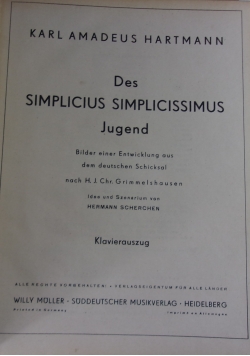Des Simplicius Simplicissimus Jugend, 1949r.