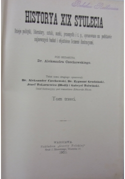 Historya XIX Stulenia, tom trzeci, 1902 r.