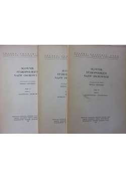 Słownik Staropolskich nazw osobowych Tom VI, zestaw 3 książek