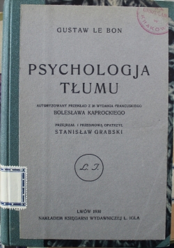 Psychologia tłumu 1930 r.