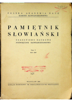 Pamiętnik słowiański tom V