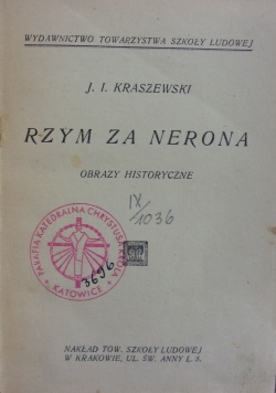 Rzym za Nerona, ok. 1929  r.