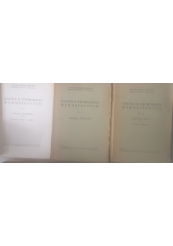Nauka o chorobach wewnętrznych, zestaw 3 książek, 1948 r.