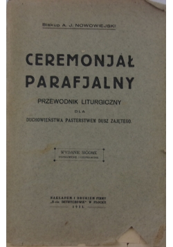 Ceremonjał Parafjalny, 1931 r.