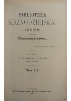 Biblioteka Kaznodziejska Tom VII 1887 r.