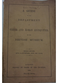 A guide to the department of Greek and Roman antiquities, 1902 r.