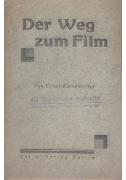 Der Weg zum Film. 1929 r.