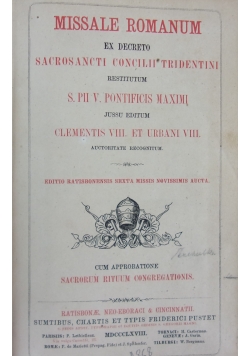 Missale Romanum, 1868r.