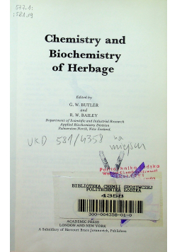 Chemistry and Biochemistry of Herbage volume 1