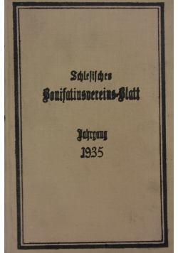 Schlesisches Bonifatiusoereins Blatt, 1935r.