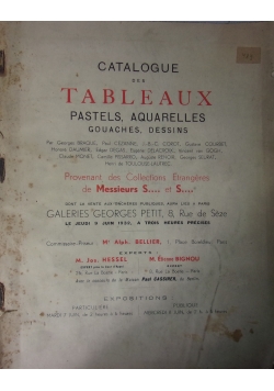 Catalogue des Tableaux Pastels, Aquarelles, ok. 1932 r.