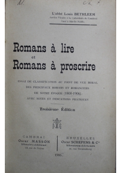 Romans a lire et Romans a proscrire 1906 r.