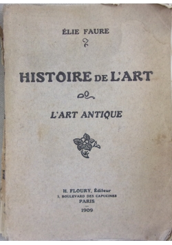 Historie de L'art, 1909r.