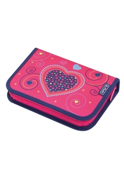 Piórnik Smart Pink Hearts z wyposażeniem