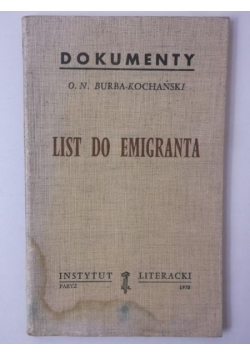 List do emigranta