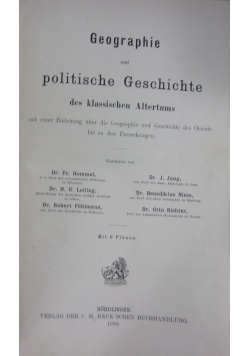 Geographie und politische Geschichte, 1889 r.