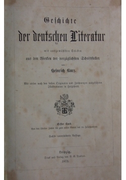 Geschichte der deutschen literatur, 1873 r.