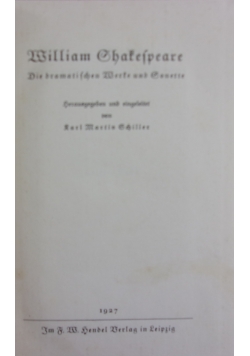 Die bramatifaben werte und gonette, 1920r.