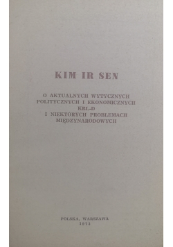 O aktualnych wytycznych politycznych i ekonomicznych KRL - D