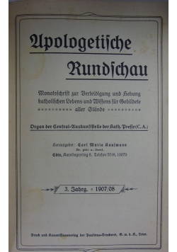 Apologetische Rundschau, 1907/1908r.