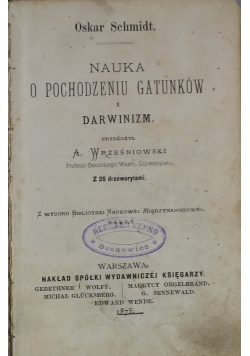 Nauka o pochodzeniu gatunków i darwinizm 1875 r.