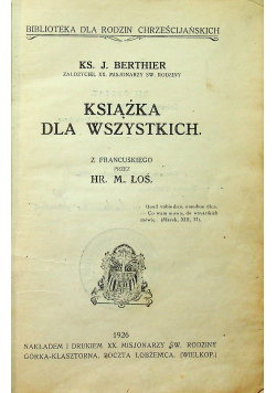 Książka dla wszystkich 1926r