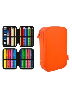 Piórnik 2 poz. z wyprawką Touch Fluo Orange MILAN