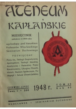Ateneum Kapłańskie zesz 1 266-zesz 5 270, 1948 r