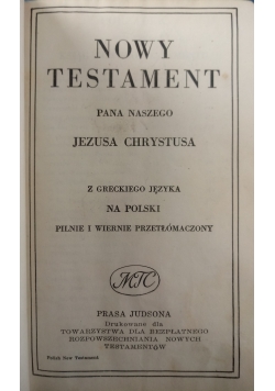 Nowy Testament Pana Naszego Jezusa Chrystusa, 1948 r.