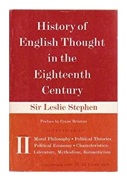 History of English Thought in the eigteenth century