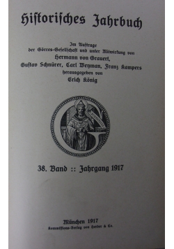 Historischen Jahrbuch, 1917 r.