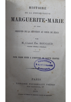 Histoire de la bienheueuse Marguerite-Marie 1874 r.