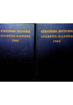 Kurschners Deutscher Gelehrten Kalender 1966 2 tomy