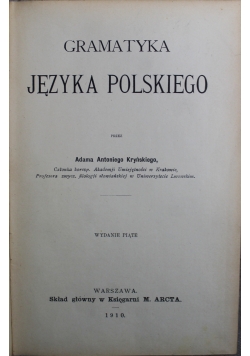 Gramatyka Języka Polskiego 1910 r.