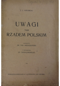 Uwagi nad rządem Polskim, ok 1920 r.
