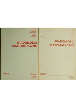 Wiadomości matematyczne XXIX 1 i 2
