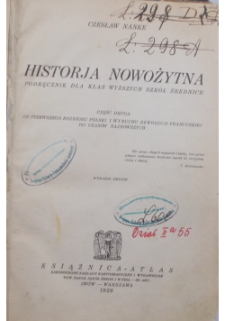 Historja Nowożytna  1926 r.