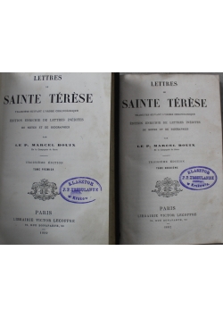 Lettres de Sainte Terese Tom I i II 1882 r.