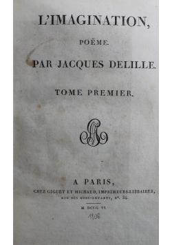 L'imagination poeme Tome 1 1806 r.