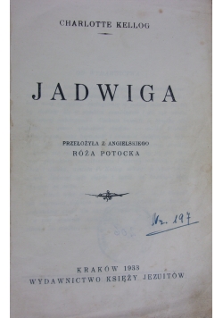 Jadwiga, 1933 r.