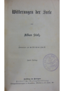 Stok werke. Witterungen der Seele. 1872 r.