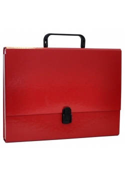 Teczka-pudełko OFFICE PRODUCTS PP A4 5cm, z rączką i zamkiem, bordowa