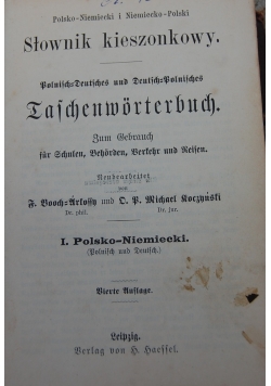 Słownik kieszonkowy  Polsko-Niemiecki i Niemiecko-Polski , 1893 r.