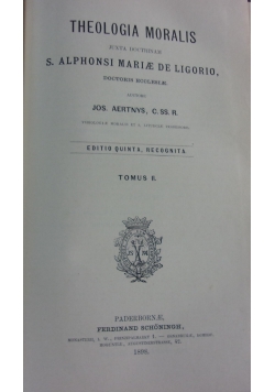 Theologia Moralis, tom II, 1898 r.