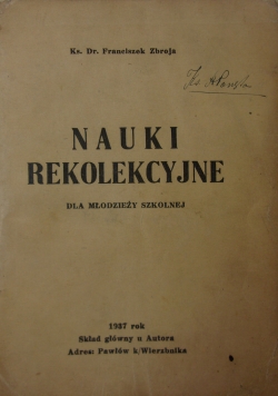 Nauki rekolekcyjne, 1937 r.